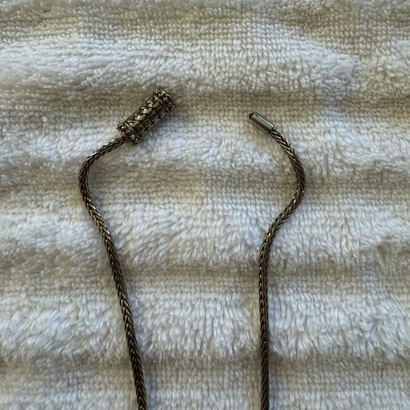 BLUE TOPAZ CRYSTAL NECKLACE | SILVER AND GOLD - Picture 5 of 9